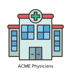 clip art graphic of medical building, ACME Physicians